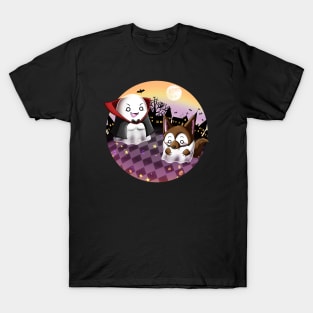 Kawaii Ghosts - Vampire and a Wolf T-Shirt